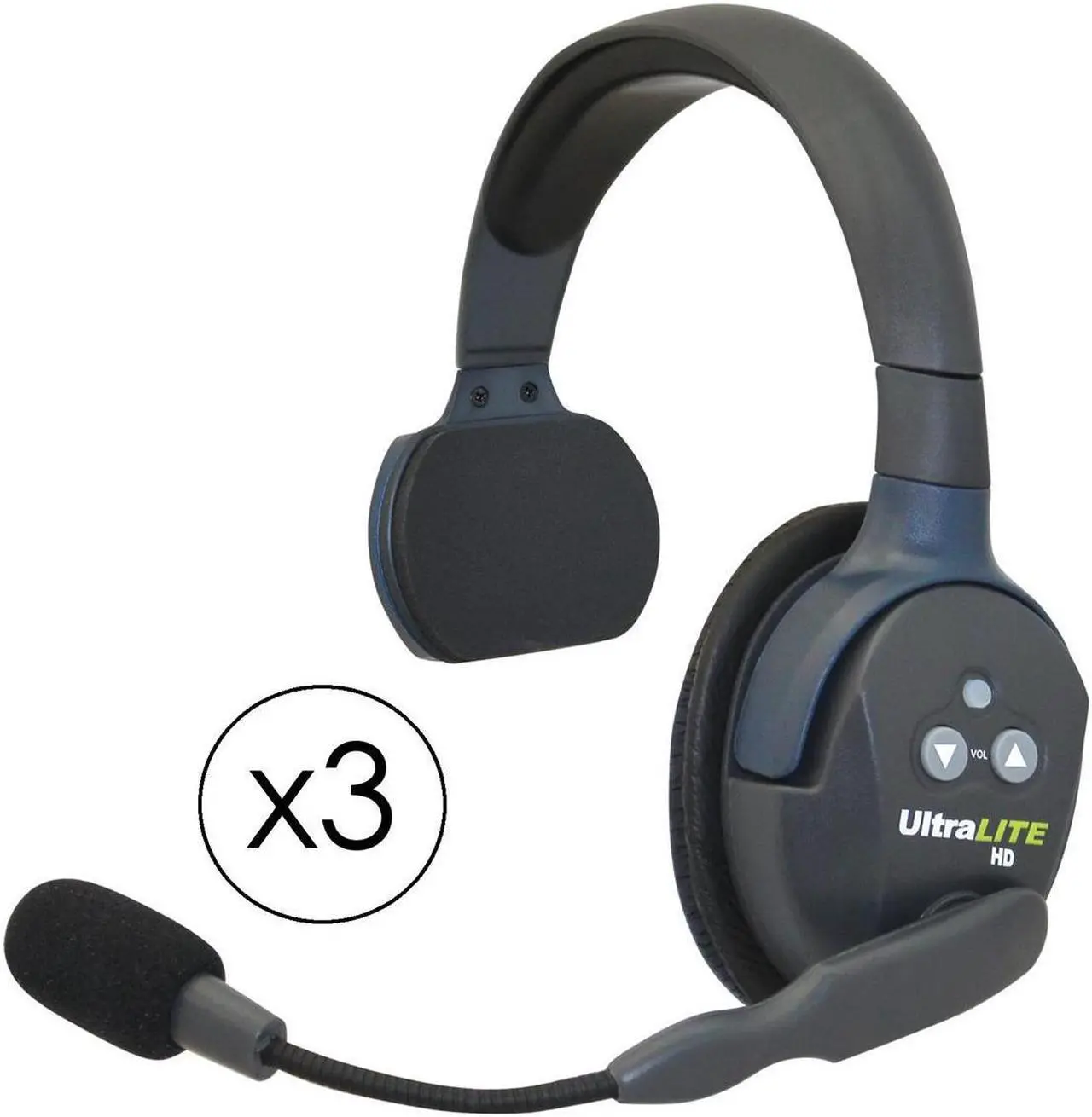 Alt view image 7 of 7 - Eartec UL3S UltraLITE Full Duplex Wireless Headset Communication for 3 Users - 3 Single Ear Headsets