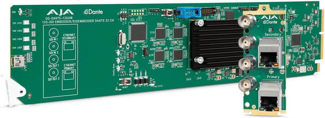 Main image of AJA OG-DANTE-12GAM openGear Dual 12G-SDI/DANTE 64-Channel Embedder/Disembedder