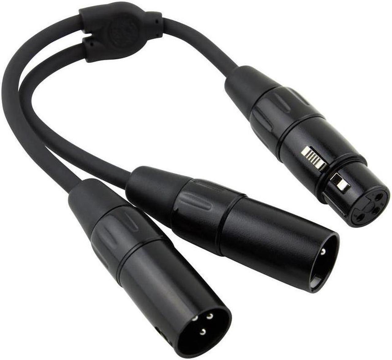Alt view image 6 of 6 - Pig Hog 6" XLR Female to Dual XLR Male Y Cable #PY-XF2XM