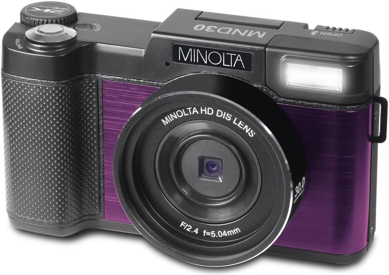 Main image of Minolta MND30-P MND30 4x Digital Zoom 30 MP/2.7K Quad HD Digital Camera (Purple)