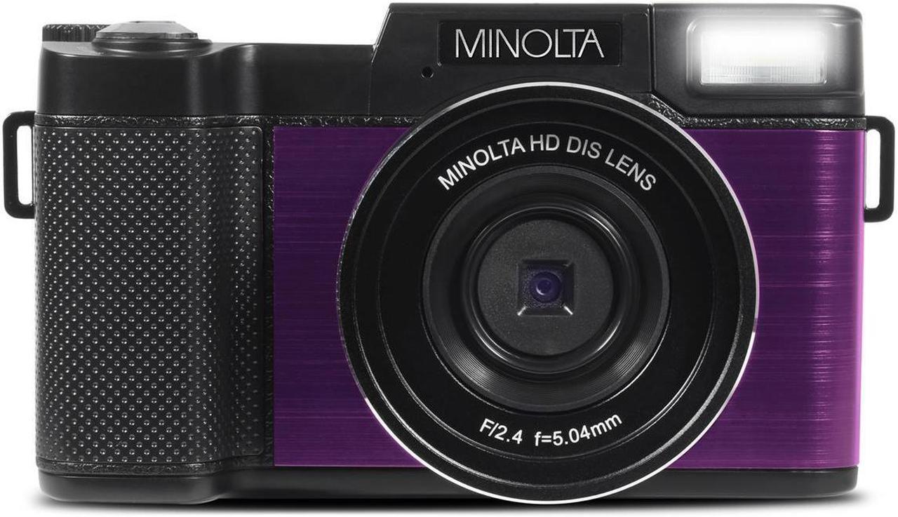 Alt view image 6 of 7 - Minolta MND30-P MND30 4x Digital Zoom 30 MP/2.7K Quad HD Digital Camera (Purple)