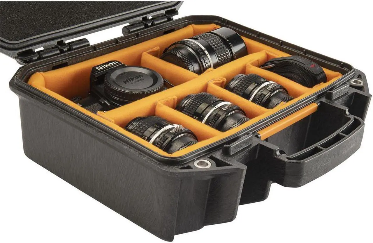 Alt view image 7 of 8 - Pelican Vault V100 Small Case with Lid Foam and Dividers, Black #VCV100-0040-BLK