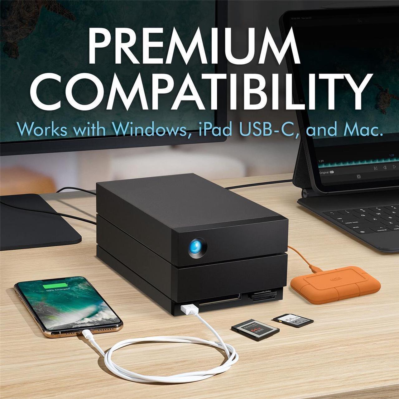 Alt view image 4 of 6 - LaCie 2big Dock Thunderbolt 3 v2 48TB HDD RAID Array with Data Recovery Services