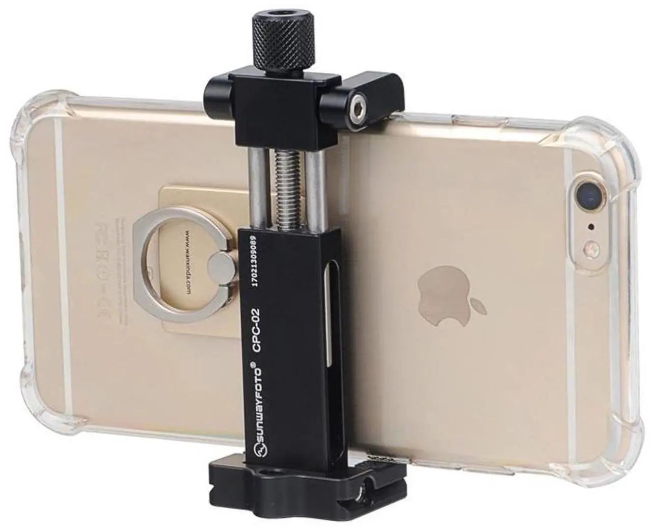 Alt view image 3 of 8 - SunwayFoto CPC-02 Mobile Phone Clamp with Tripod Mount and Arca Dovetail
