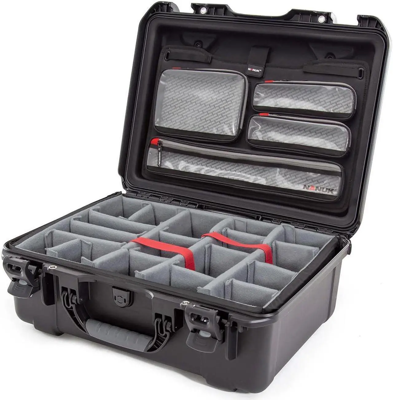 Main image of Nanuk 940 Waterproof Hard Case with 4-Pocket Lid Organizer and Padded Divider for Camera, Black