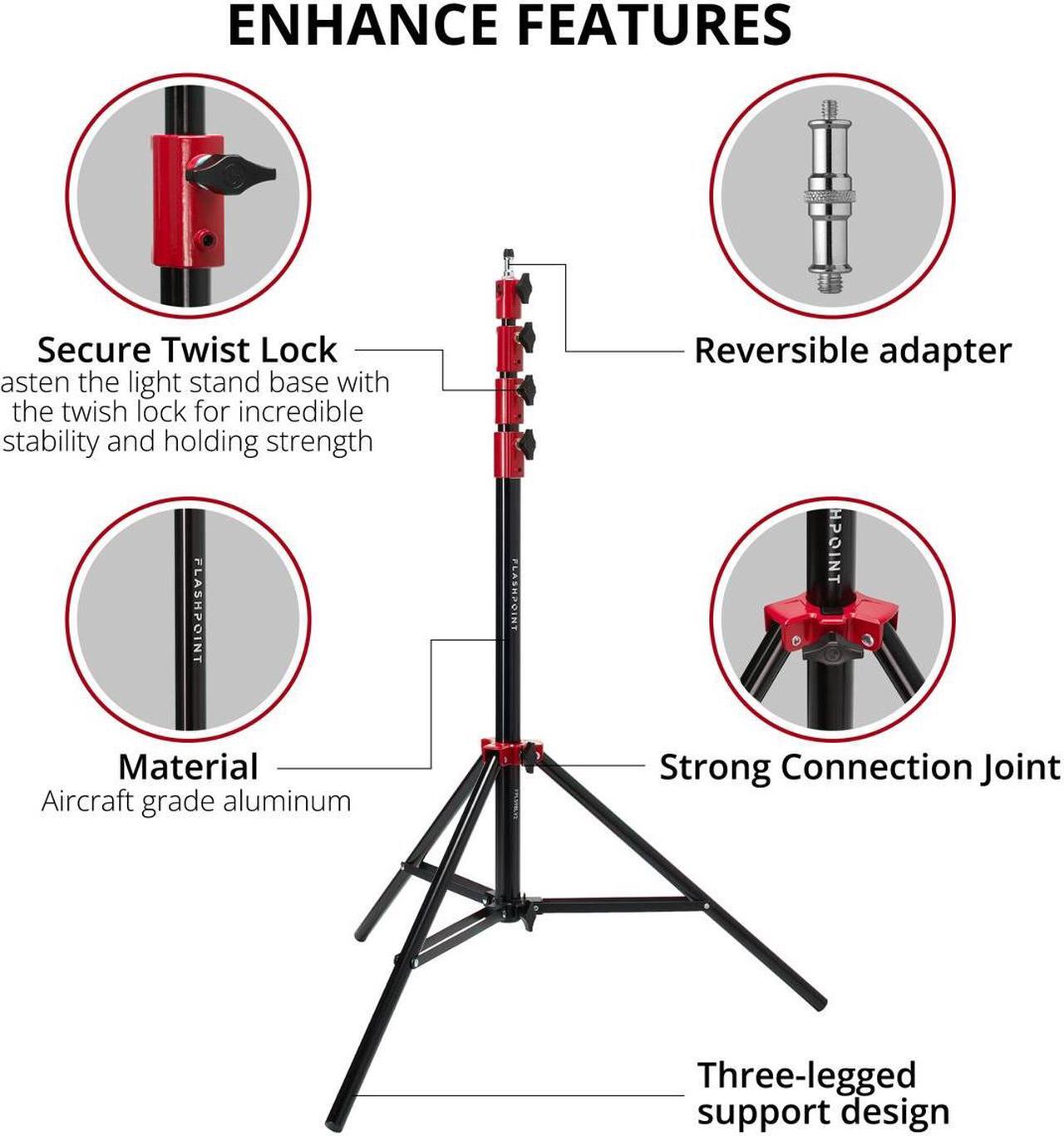 Alt view image 4 of 6 - Westcott FJ400/200 2-Light Portable Portrait Flash Kit, w/Light Stands, Red/9.5'