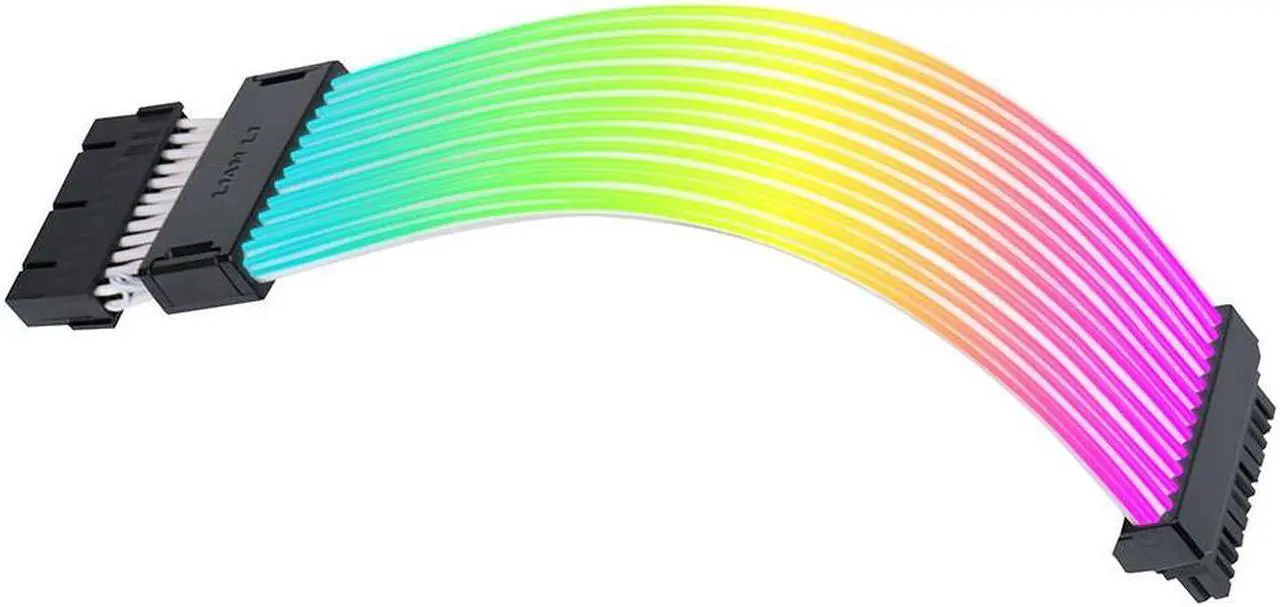 Alt view image 11 of 13 - Lian Li Strimer Wireless 24 Pin - Addressable RGB Power Extension Cable with 2.4 GHz Wireless Control -  12 Light Guides - Wireless Controller Included; a controller is required for use. (PW24-1W-T)