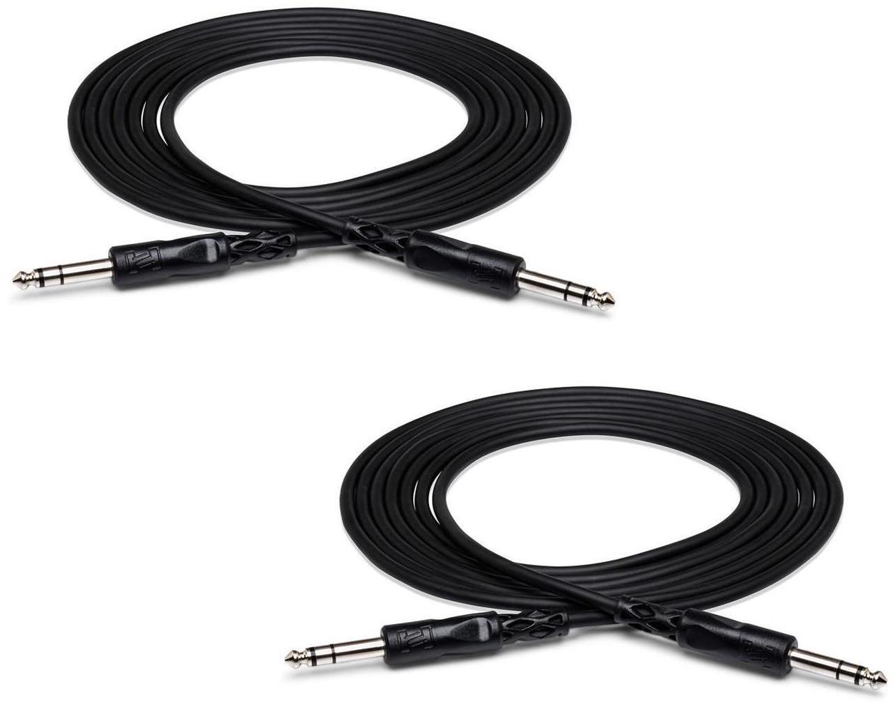 Main image of Hosa Technology 2x Stereo 1/4" Male Phone to 1/4" Male Phone TRS Cable, 15'
