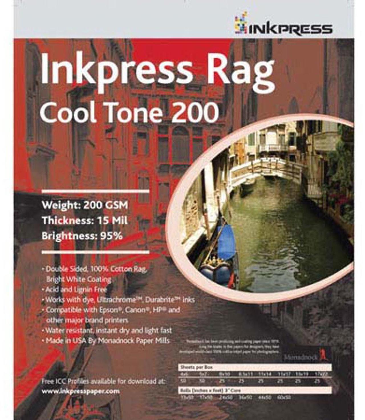 Main image of Inkpress Rag Cool Tone 200 Matte Fine Art Paper (11x14"), 25 Sheets Double-Sided