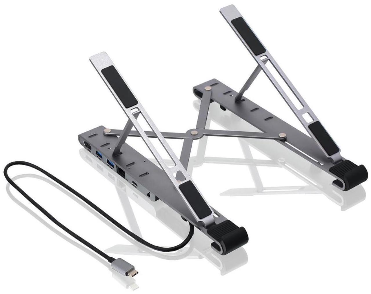 Alt view image 14 of 16 - IOGEAR Dock Pro 6-in-1 4K Dock Stand, Adjustable/Foldable Laptop Stand with Docking Station, HDMI 4K@30hz, 2x USB-A, USB-C Data, Gigabit Ethernet, 100W PD, Fast Role Swap, Win 10/11 macOS - GUD3C4K1LS