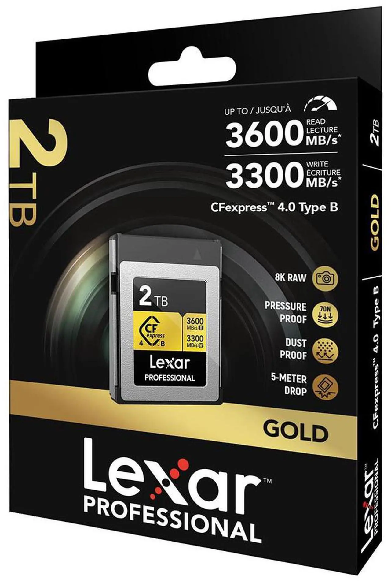 Alt view image 6 of 7 - Lexar 2TB Professional GOLD CFexpress - 4.0 Type B Card    LCXEXP4002T-RNENG