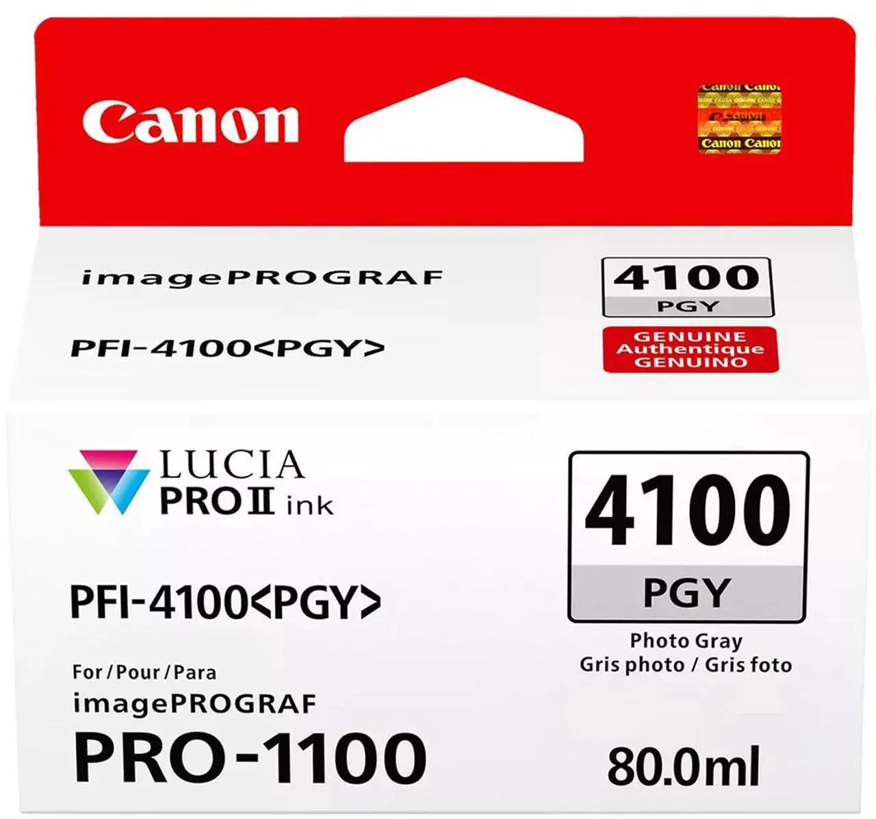 Main image of Canon PFI-4100 80ml Pigment Ink Tank for imagePROGRAF PRO-1100, Photo Gray