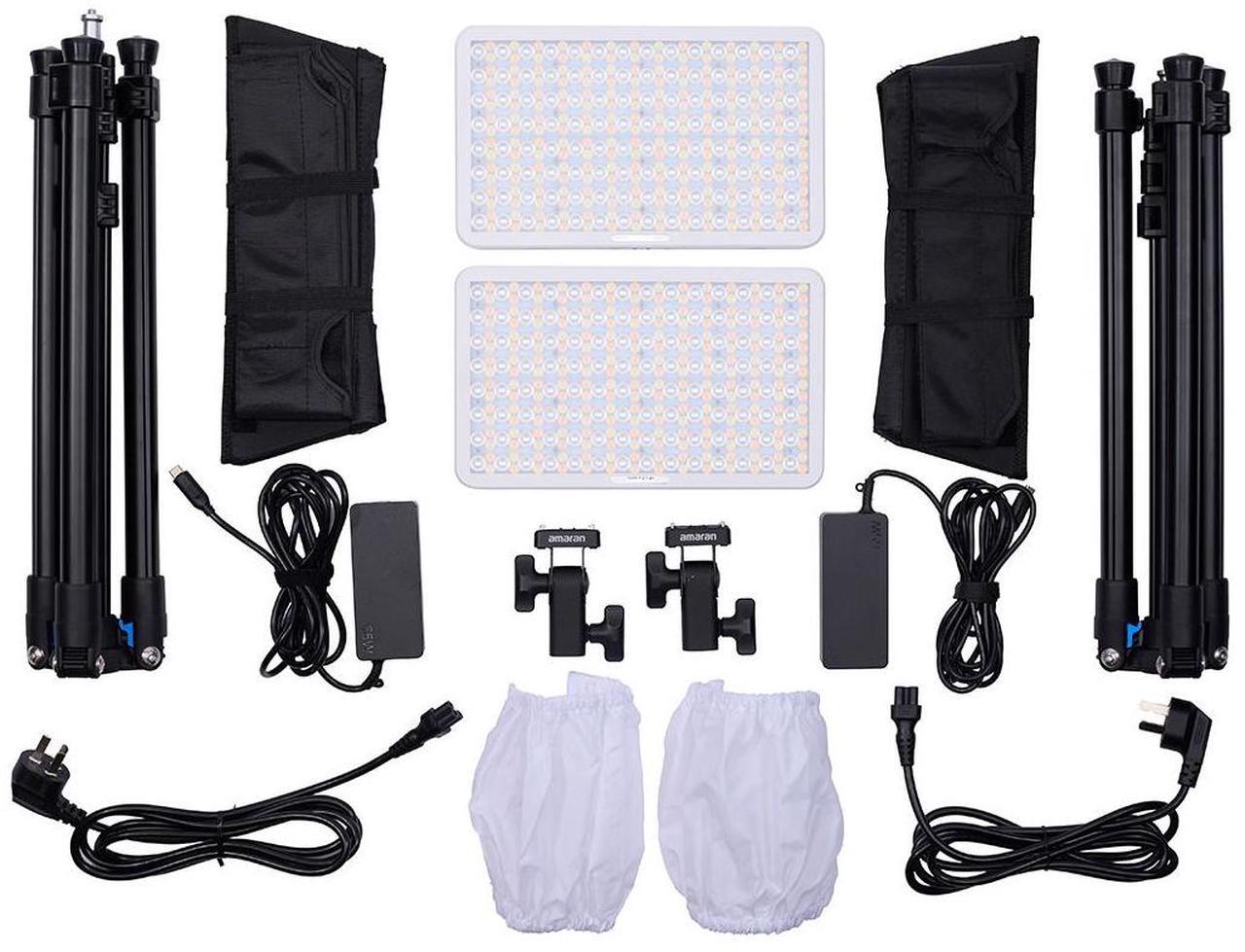 Alt view image 2 of 7 - amaran Pano 60c 60W RGBWW LED 2-Light Panel Kit, White #MP01000096