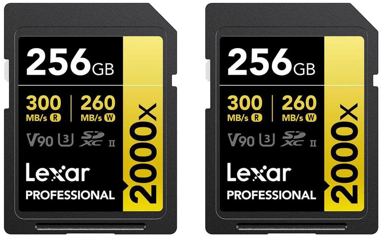 Main image of Lexar GOLD Series Professional 2000x 256GB UHS-II SDXC Memory Card, 2-Pack