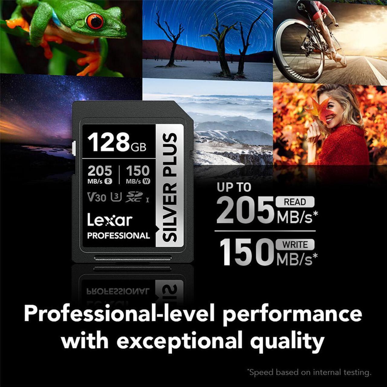 Alt view image 2 of 8 - Lexar Lexar Professional SILVER PLUS SDXC 128GB, NA #LSDSIPL128G-BNNNU