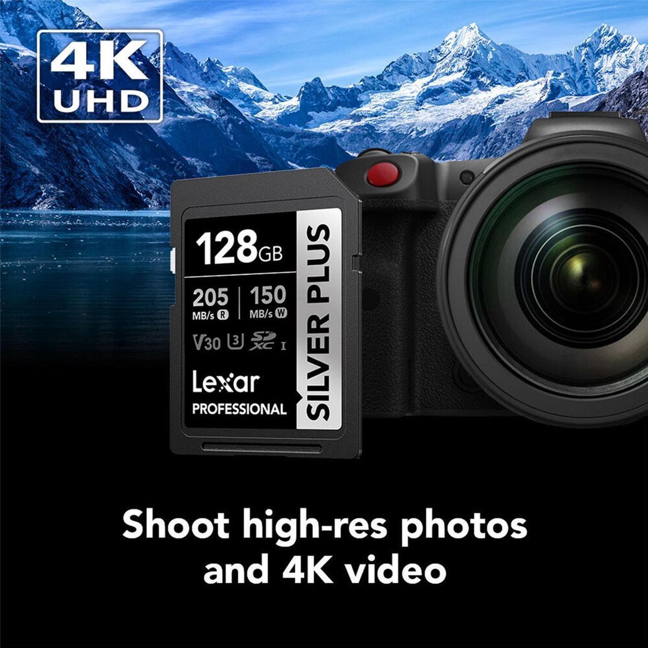 Alt view image 3 of 8 - Lexar Lexar Professional SILVER PLUS SDXC 128GB, NA #LSDSIPL128G-BNNNU