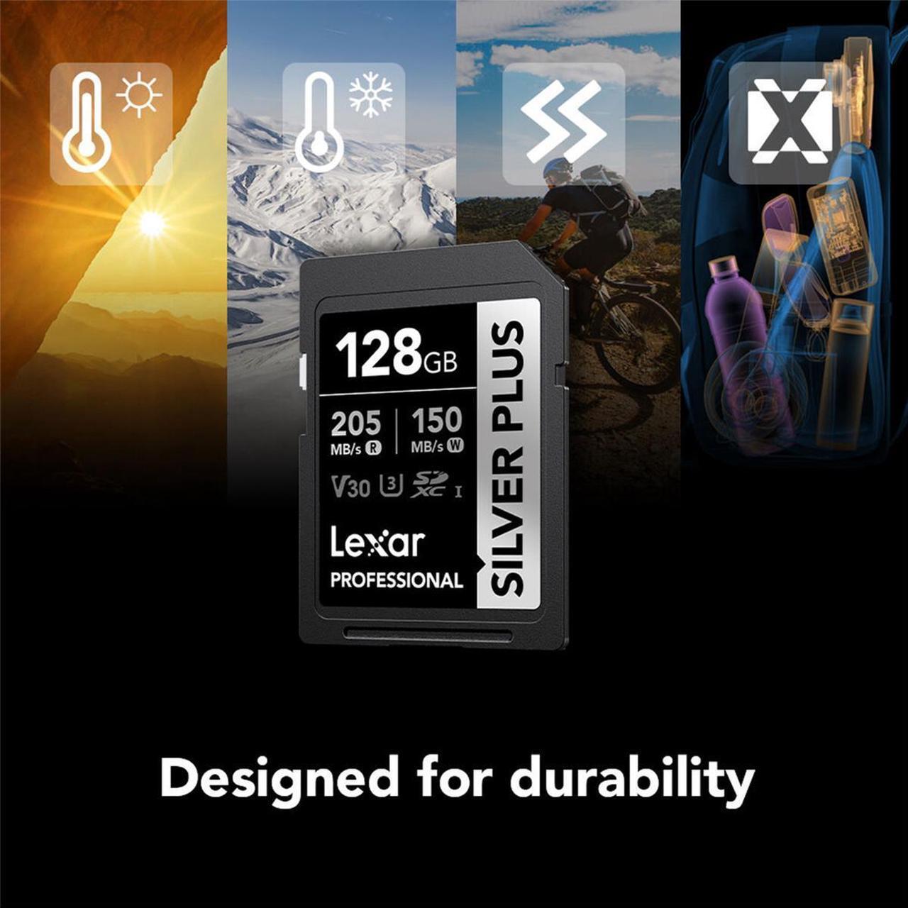 Alt view image 5 of 8 - Lexar Lexar Professional SILVER PLUS SDXC 128GB, NA #LSDSIPL128G-BNNNU