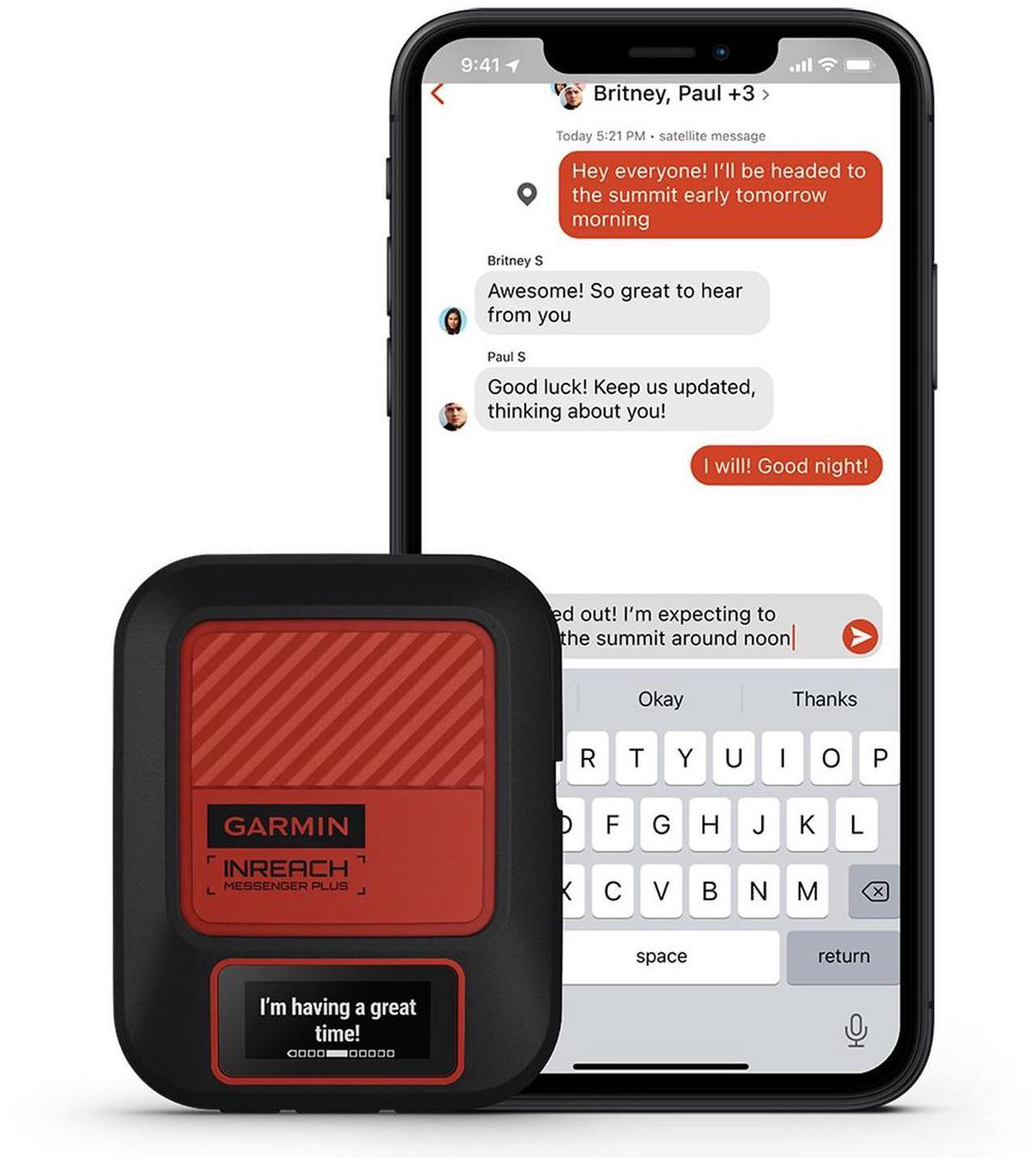 Alt view image 7 of 8 - Garmin inReach® Messenger Plus, SOS Satellite Communicator with Photo, Text & Voice Messaging Without Cell Service, Long Battery Life, Durable, Temperature-Resistant, Water-Resistant (IPX7) Design