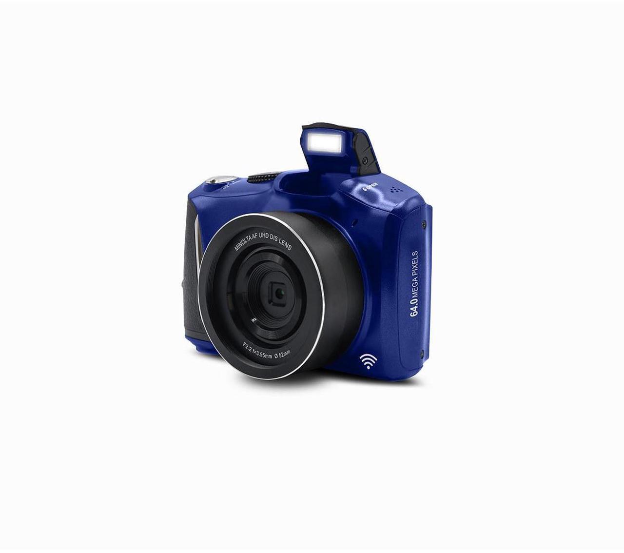 Alt view image 3 of 7 - Minolta Minolta MND55 64 MP AF 4K Ultra HD Digital Camera with WiFi, Blue