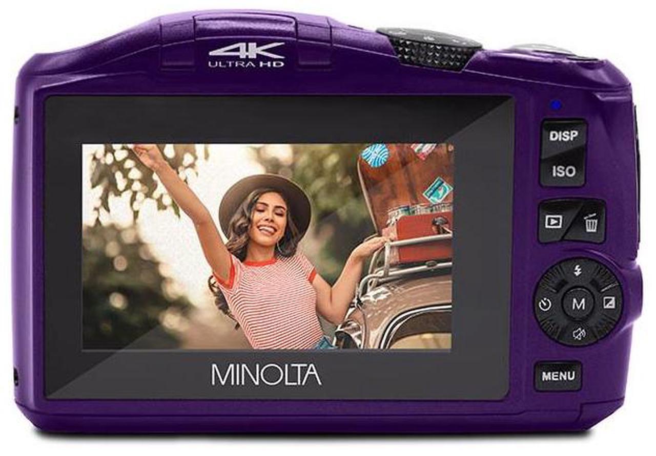 Alt view image 5 of 7 - Minolta Minolta MND55 64 MP AF 4K Ultra HD Digital Camera with WiFi, Purple
