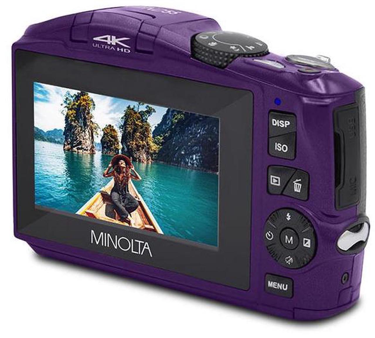 Alt view image 6 of 7 - Minolta Minolta MND55 64 MP AF 4K Ultra HD Digital Camera with WiFi, Purple