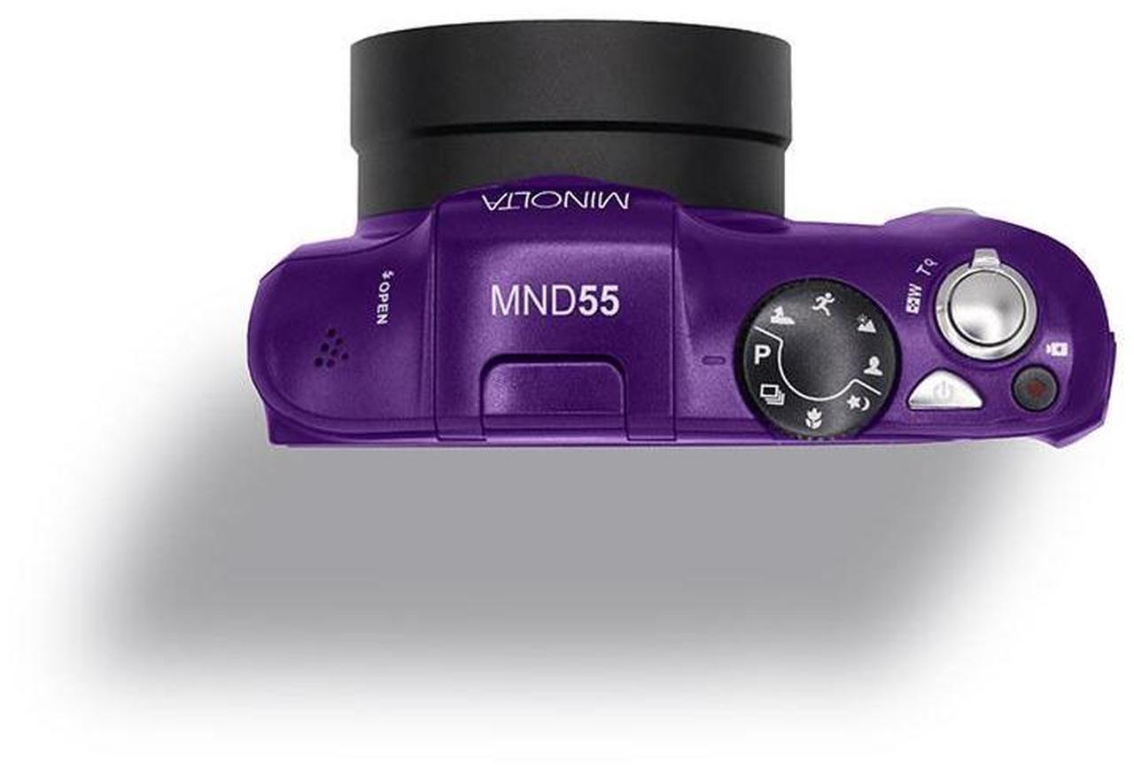 Alt view image 7 of 7 - Minolta Minolta MND55 64 MP AF 4K Ultra HD Digital Camera with WiFi, Purple