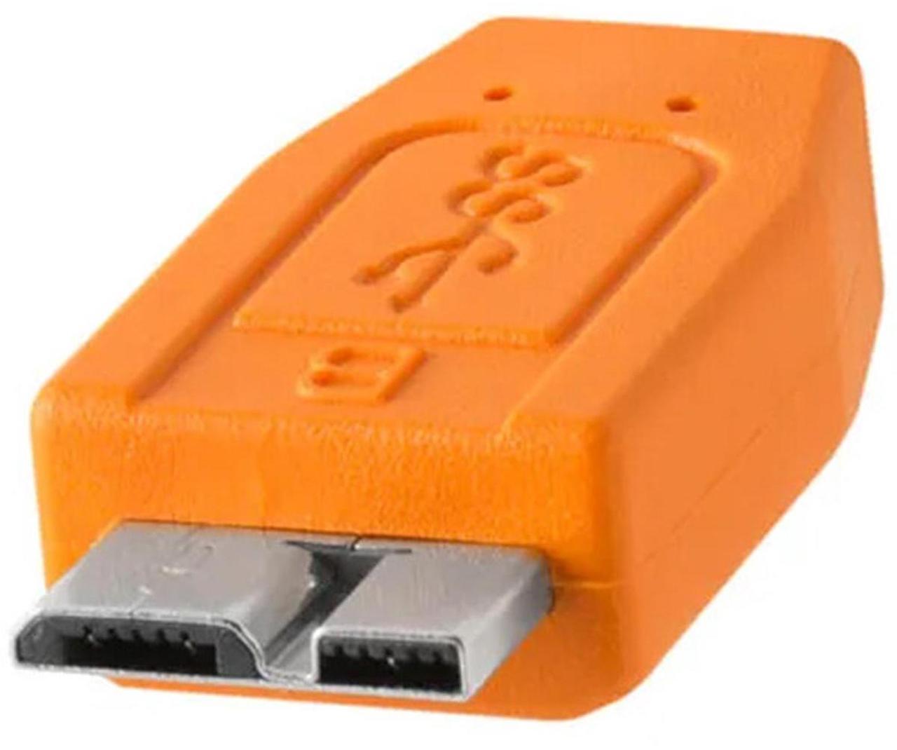 Alt view image 3 of 7 - Tether Tools TetherBoost Pro 31' USB-C to Micro-B Cable, Orange #CUC31RB-ORG