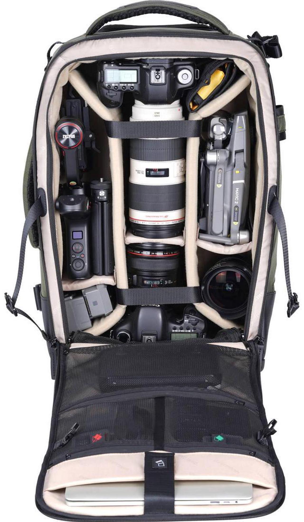 Alt view image 5 of 7 - Vanguard VEO Select 58T Camera Trolley Backpack, Green #VEO SELECT58T GR