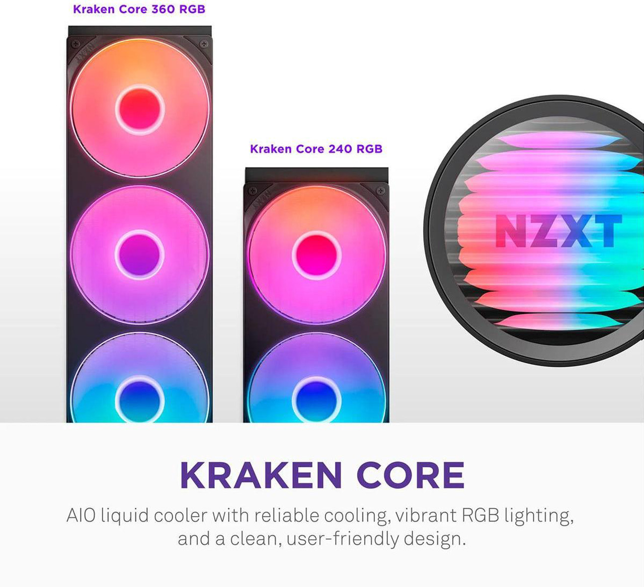 Open Box: NZXT Kraken Core 360 RGB - AIO CPU Liquid Cooler - 360 mm Radiator - 360 mm Single-Frame Fan - Compatible with AMD AM5/AM4 & Intel LGA 1851/1700/1200/115X - Black - Newegg.ca - Open Box condition - Image 37