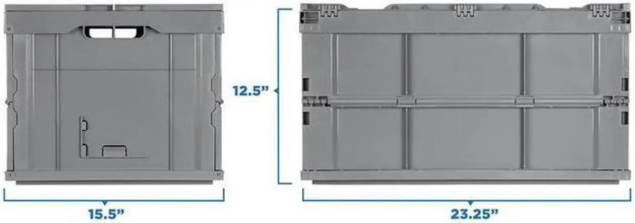 Alt view image 3 of 6 - Mount-It! Collapsible Plastic Storage Crate, 65L Capacity #MI-908
