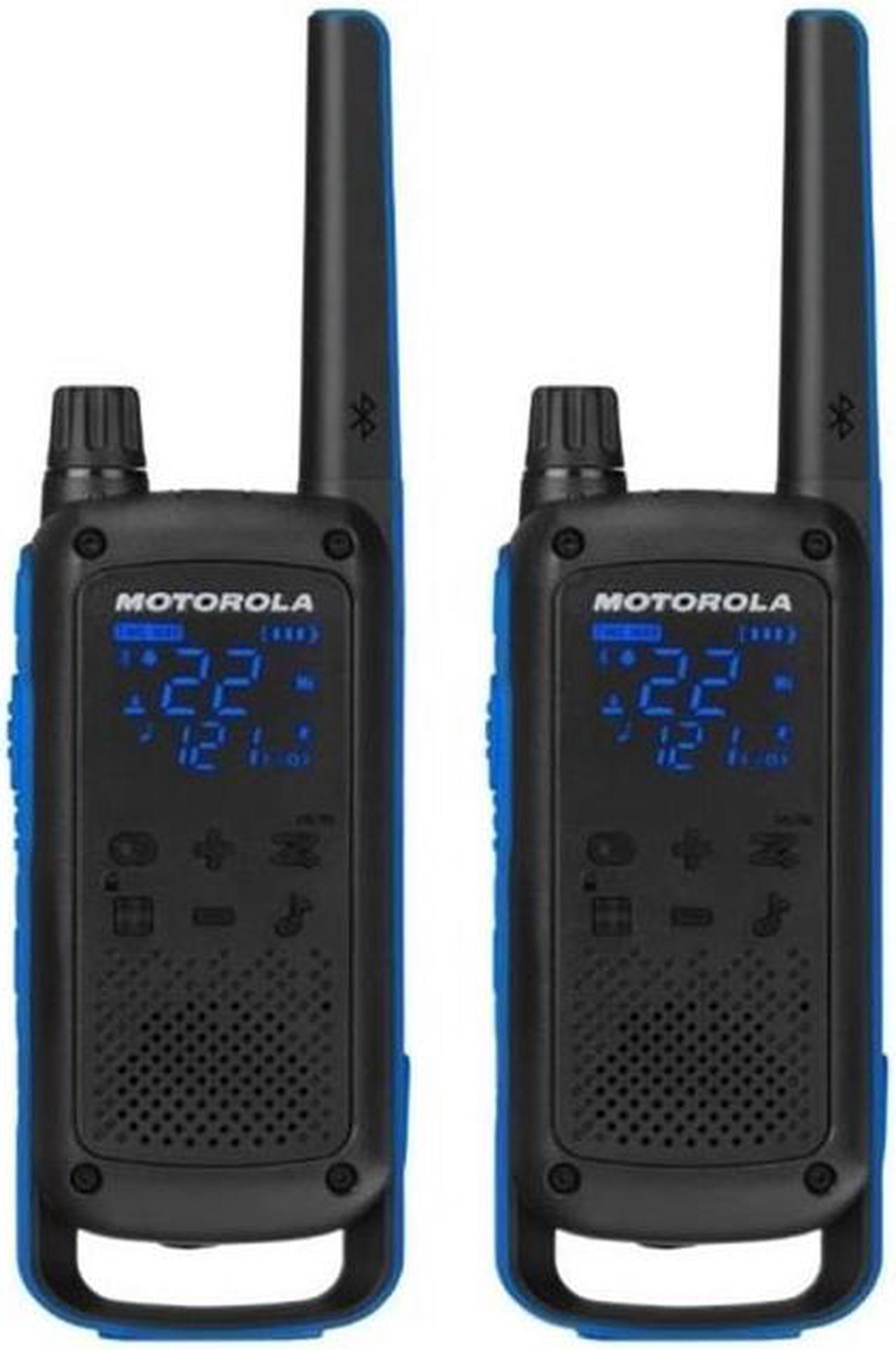 Motorola T800 Two-Way Radio - 56KM Bluetooth Model, 2 Pack, Black/Blue