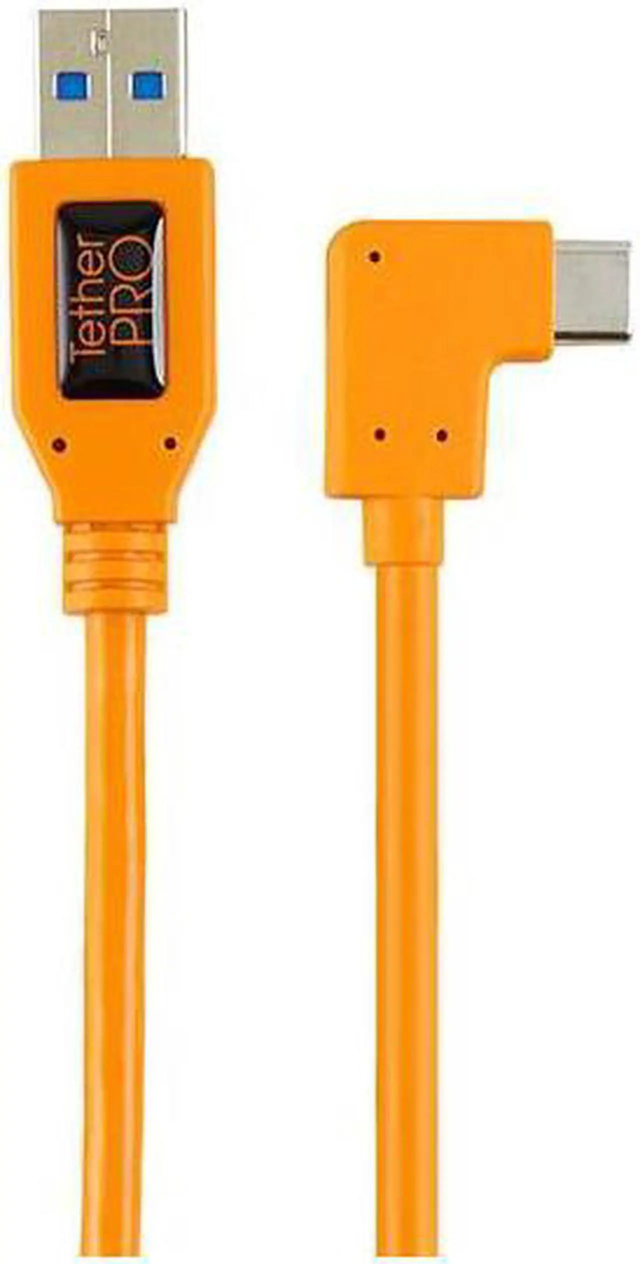 Main image of Tether Tools TetherPro Right Angle Adapter USB 3.0 to USB-C, Orange #CUCRT02-ORG