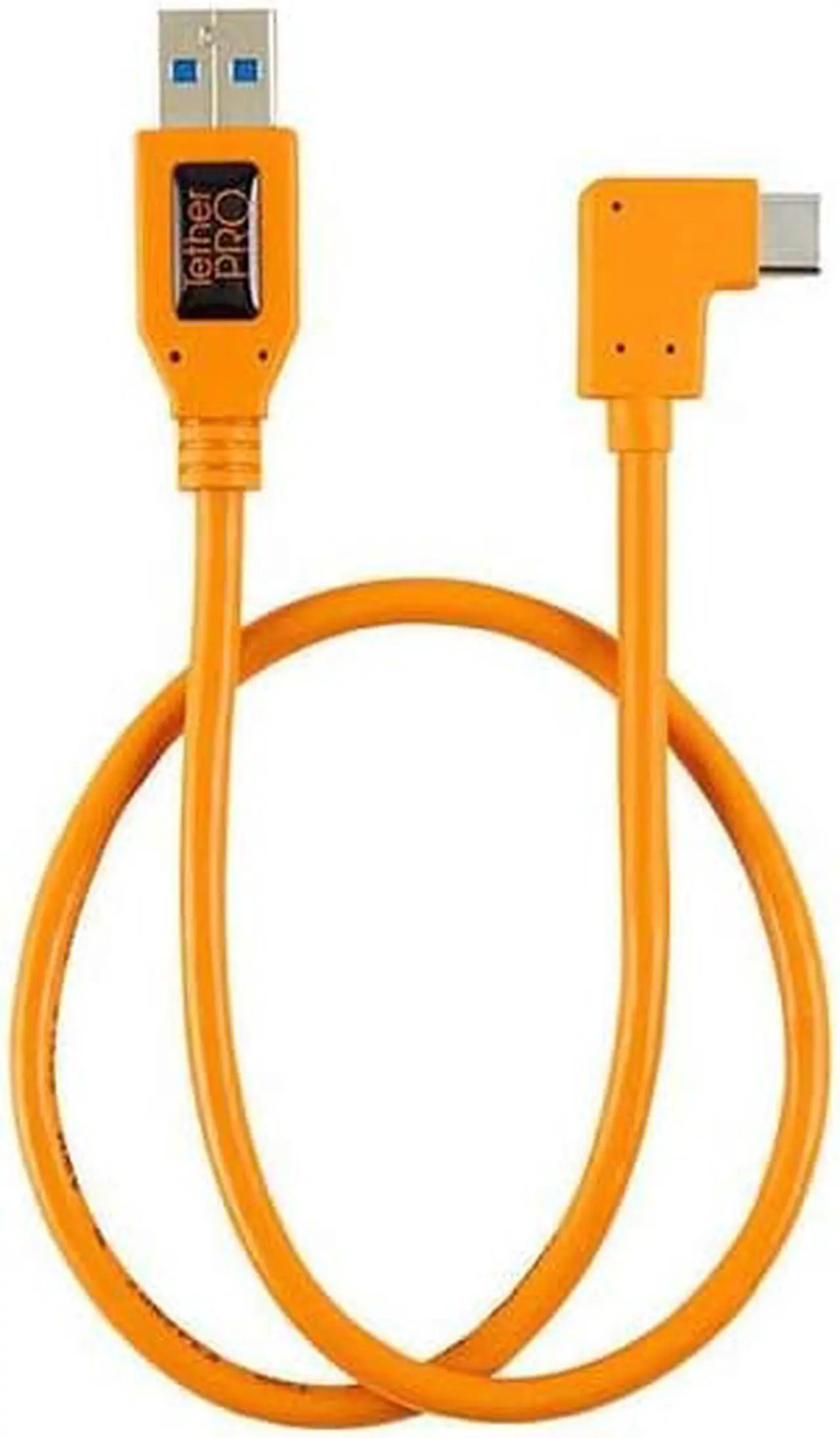 Alt view image 2 of 6 - Tether Tools TetherPro Right Angle Adapter USB 3.0 to USB-C, Orange #CUCRT02-ORG
