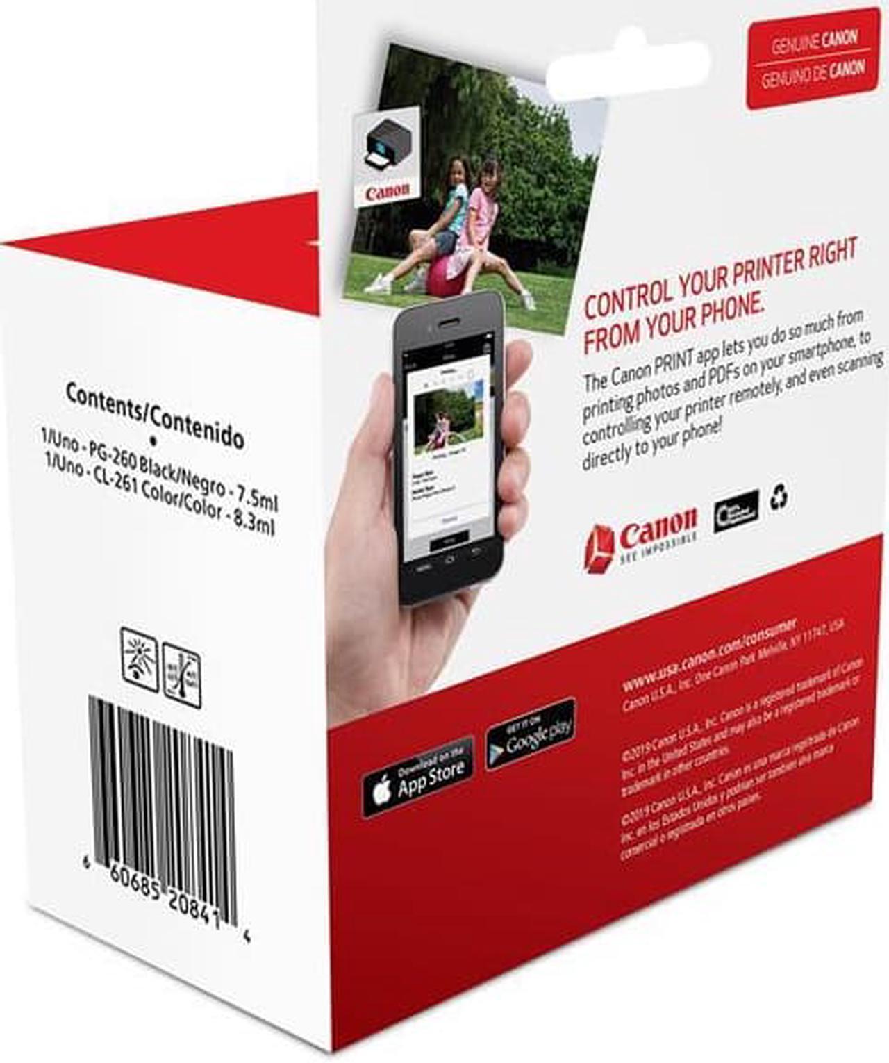 Alt view image 4 of 18 - Canon PG-260 Black & CL-261 Color Ink Cartridge Value Pack for PIXMA TS5320