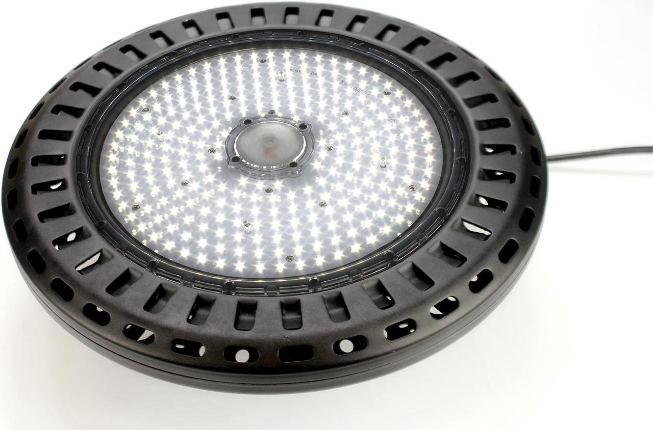 Alt view image 4 of 6 - J&H LED 240-Watt Integrated LED Dimmable Black High Bay Light with Wattage Adjustable 80w/70w/60w and Color Temperature Options 3000K/4000K/5000K