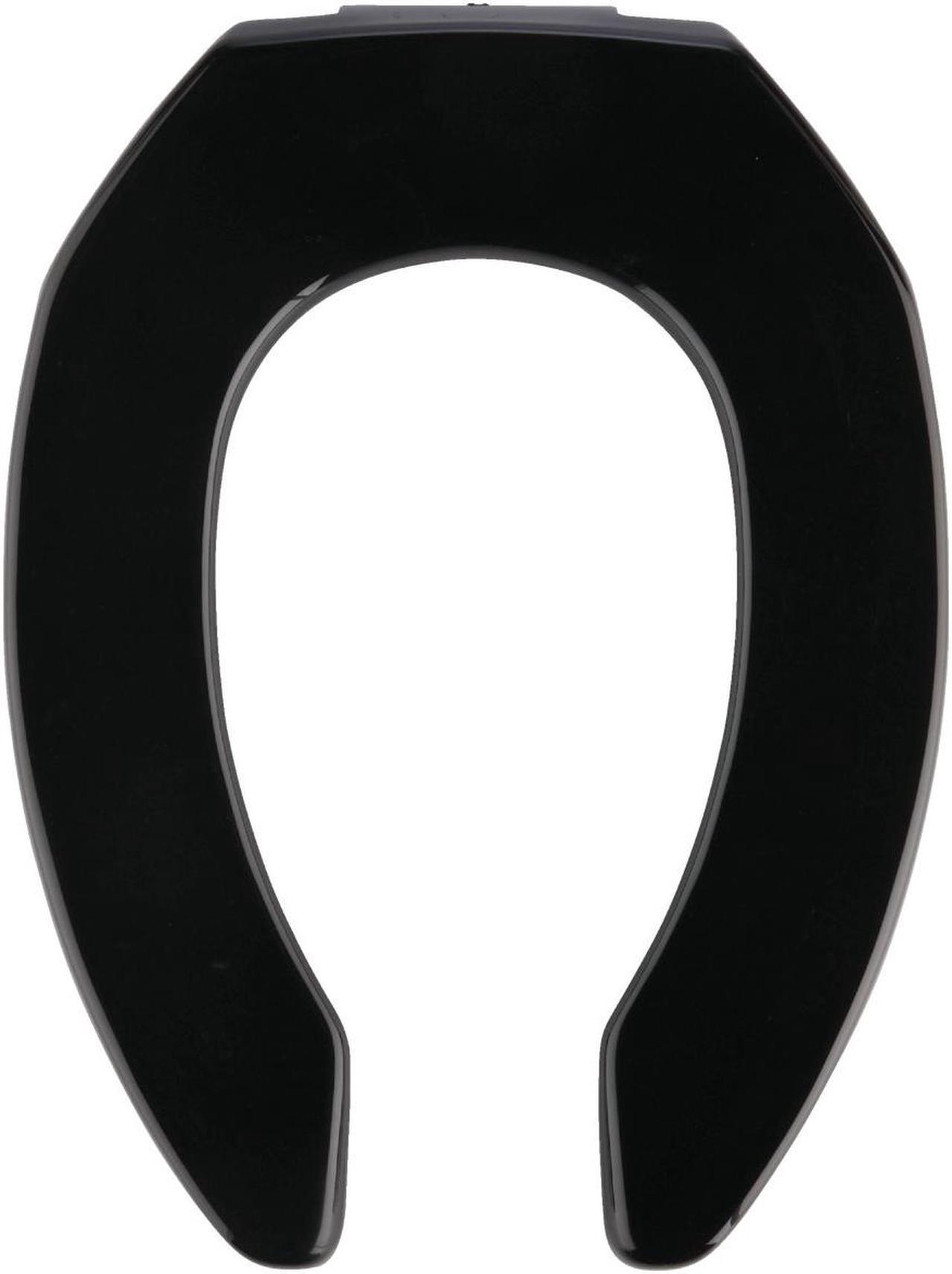 Alt view image 4 of 6 - Elongated Black Toilet Seat Bemis Mfg Commercial 1955CT-047 073088054562
