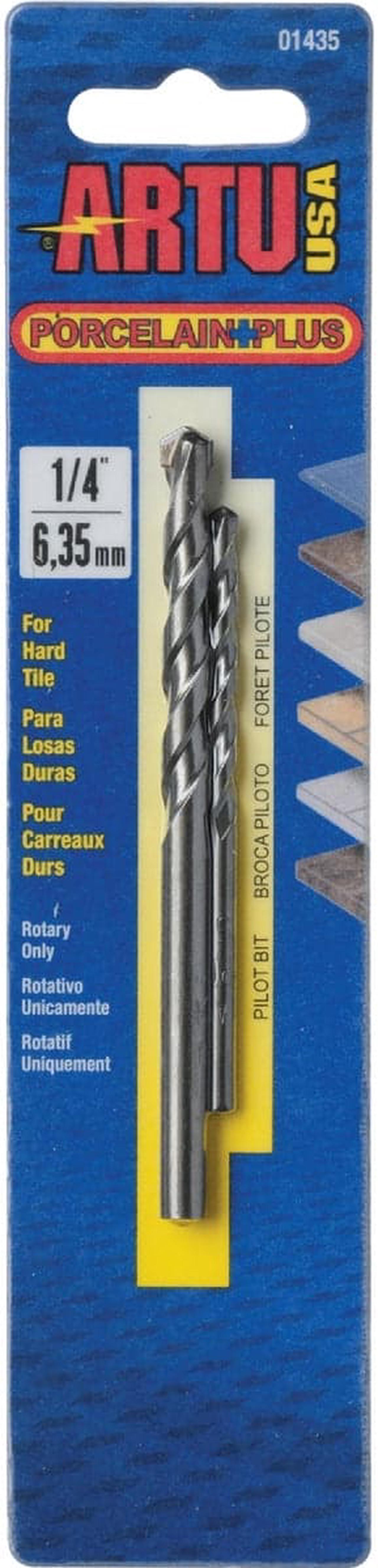 Main image of ARTU 1/4 In. x 4-1/8 In. Cobalt and Tungsten Carbide Glass & Tile Drill Bit