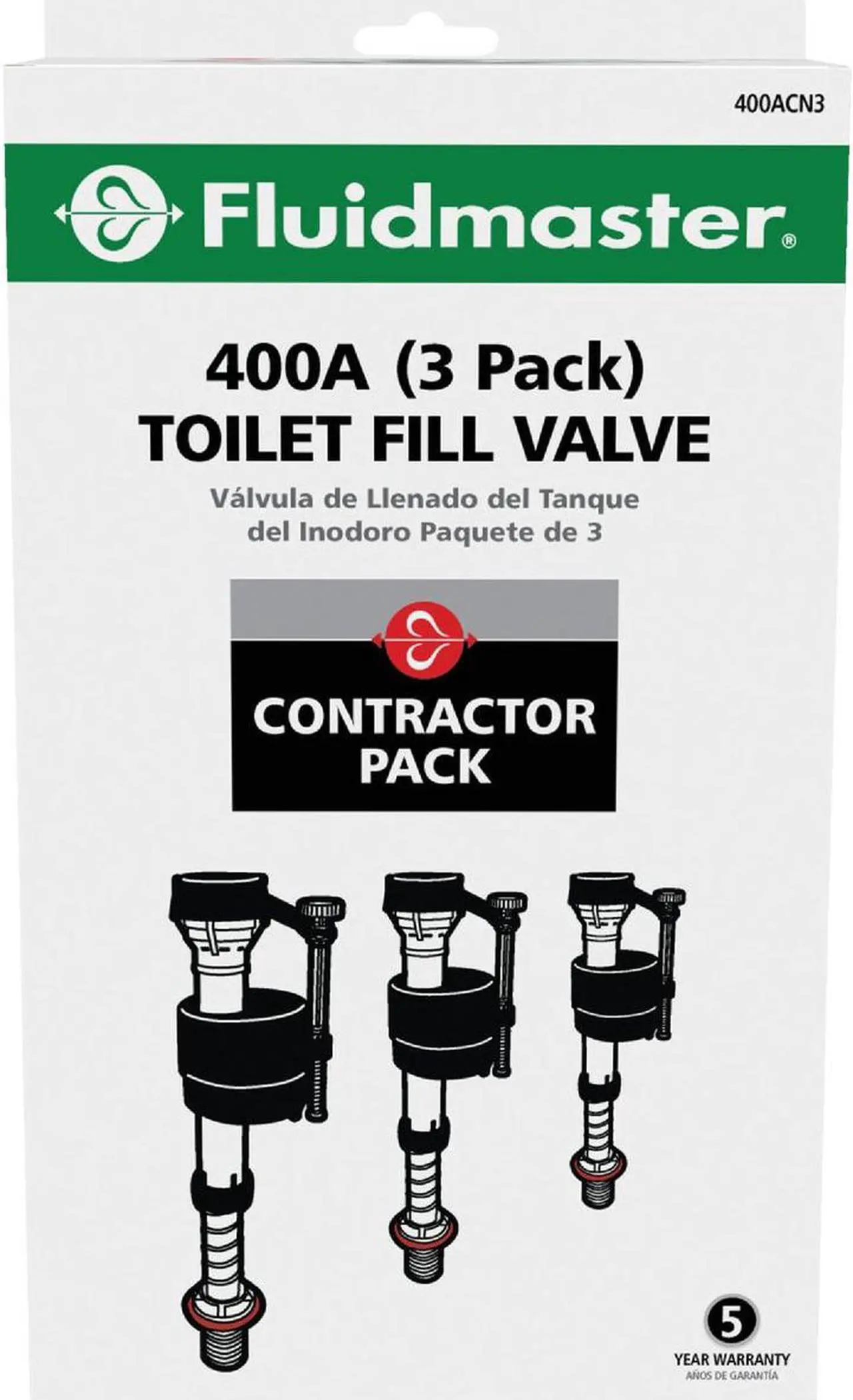 Alt view image 2 of 4 - Fluidmaster 3.5 - 7 GPF Plastic Universal Anti-Siphon Fill Valve (3 Ct.)