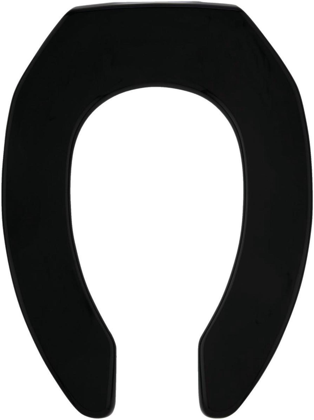 Alt view image 3 of 6 - Elongated Black Toilet Seat Bemis Mfg Commercial 1955CT-047 073088054562