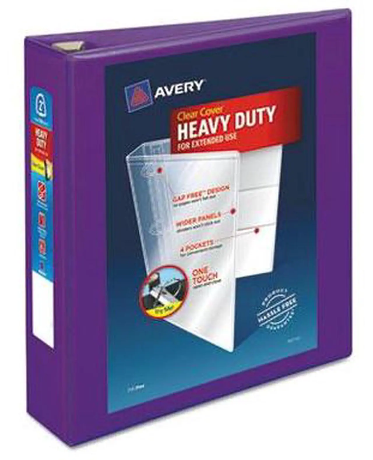 Alt view image 5 of 15 - Avery Heavy-Duty View Binder w/Locking EZD Rings 2" Cap Purple 79777