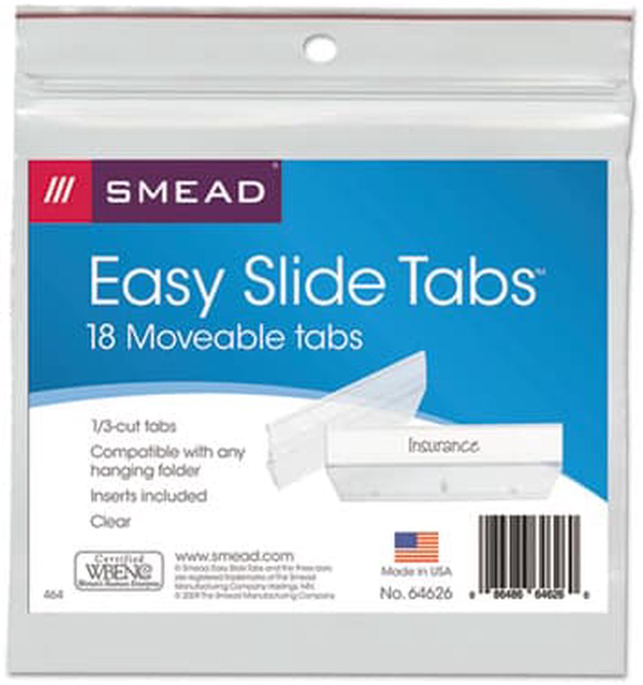 Alt view image 9 of 18 - Smead Easy Slide Hanging Folder Tab 1/3 Tab 3 1/2 in Clear 18/Pack 64626