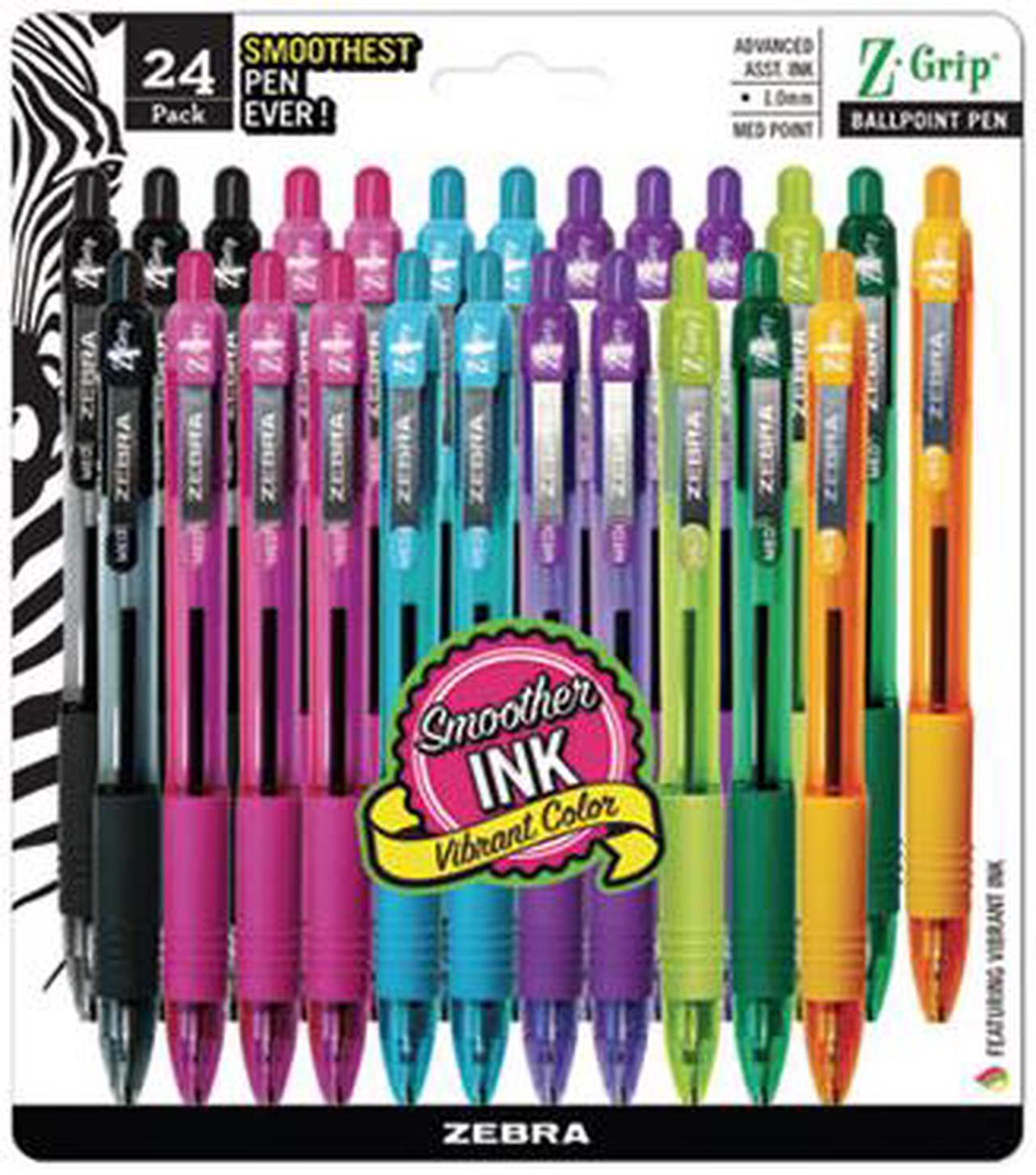 Alt view image 8 of 12 - Zebra Z-Grip Retractable Ballpoint Pen Assorted Ink Medium Point 24/Pack 12271