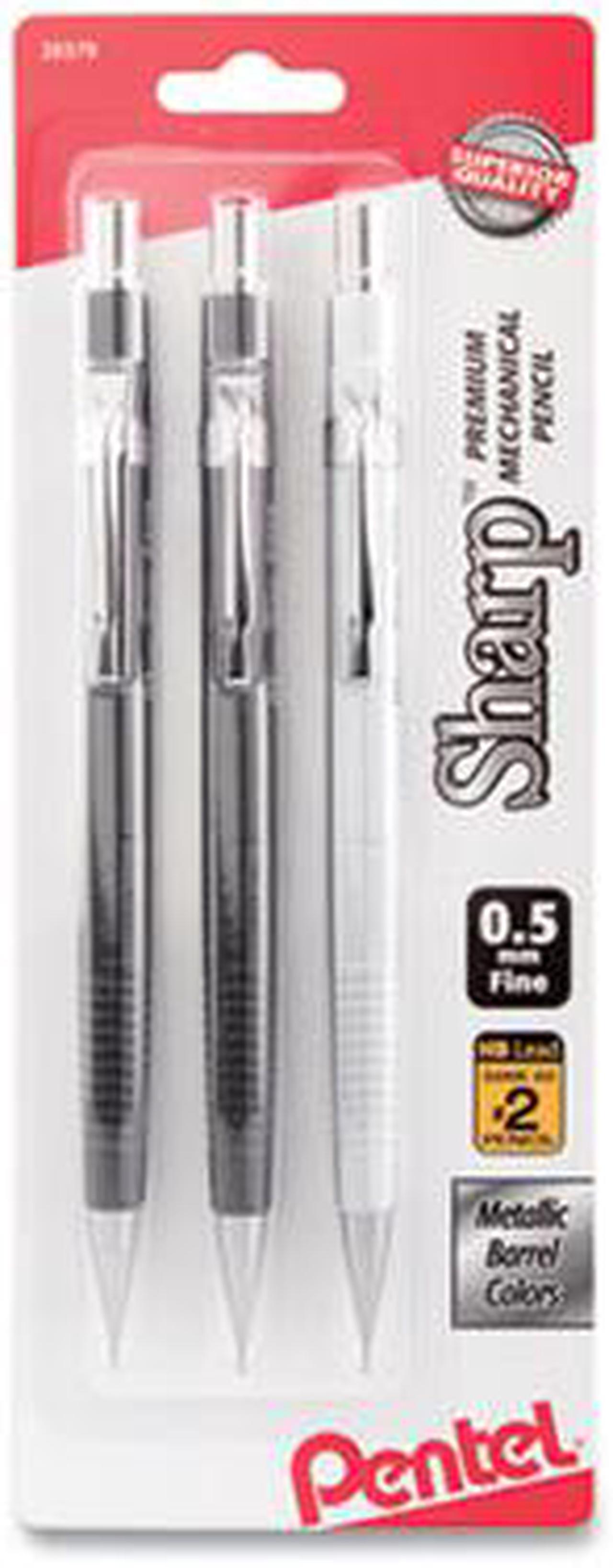 Alt view image 5 of 7 - Pentel P205MBP3M Sharp Mechanical Drafting Pencil, 0.5 Mm, Assorted Barrels, 3/Pack