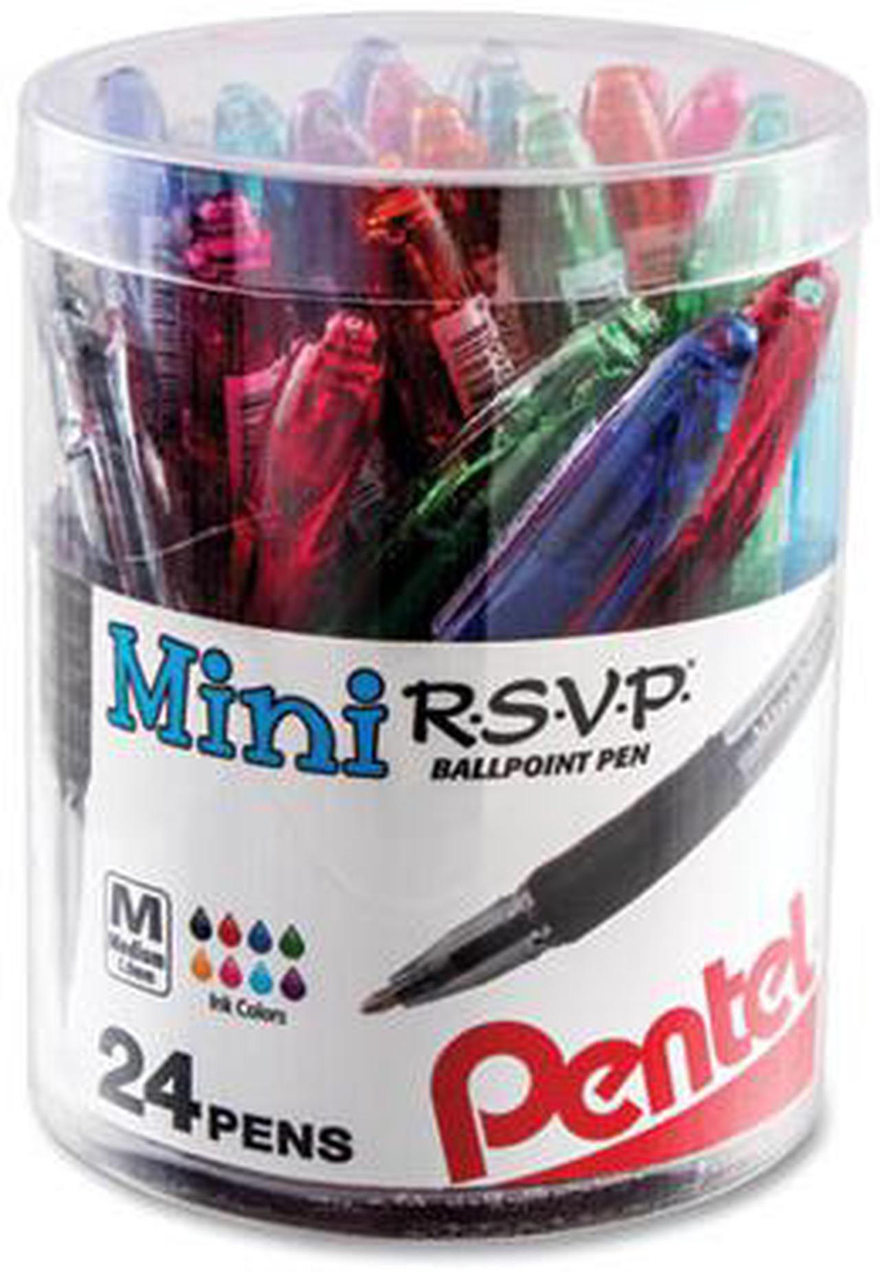 Alt view image 5 of 12 - Pentel BK91MN24M R.S.V.P. Mini Ballpoint Pen, 1 Mm, Assorted Ink, 24/Pack