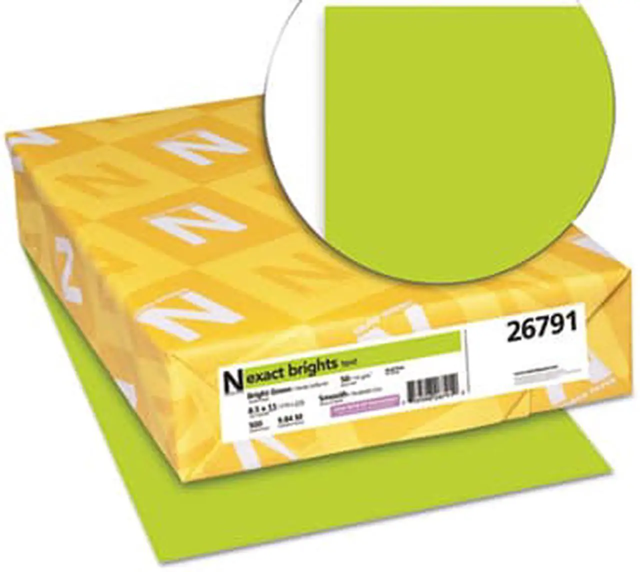 Alt view image 8 of 14 - NEENAH PAPER Exact Brights Paper 8 1/2 x 11 Bright Green 50lb 500 Sheets 26791