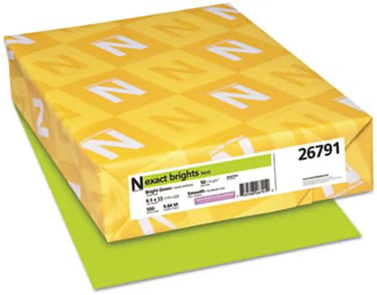 Alt view image 7 of 14 - NEENAH PAPER Exact Brights Paper 8 1/2 x 11 Bright Green 50lb 500 Sheets 26791