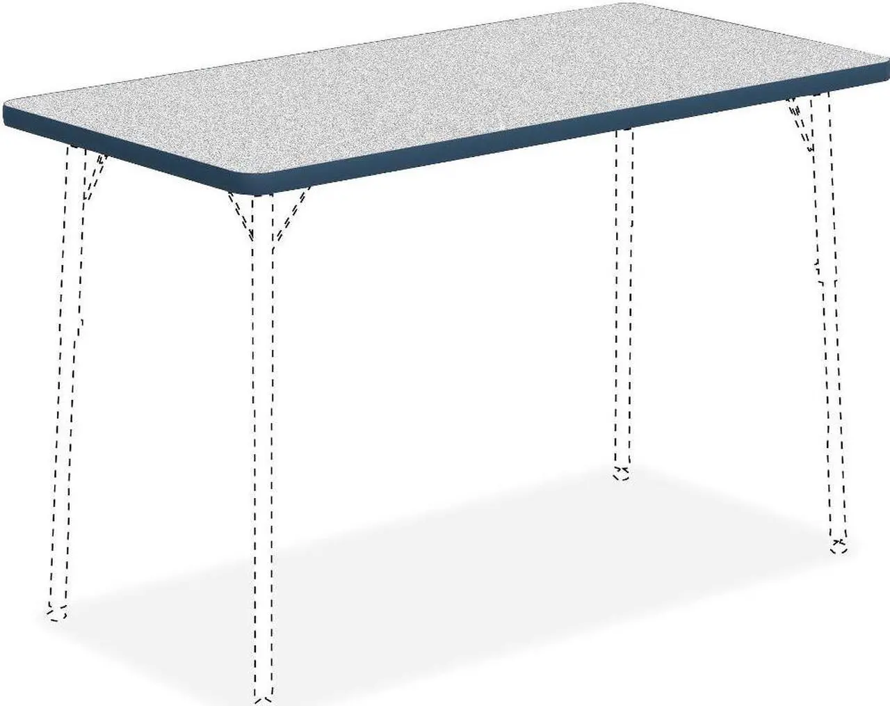 Alt view image 4 of 6 - Lorell LLR99916 24 x 48 Rectangular Classroom Activity Tabletop - Gray & Navy