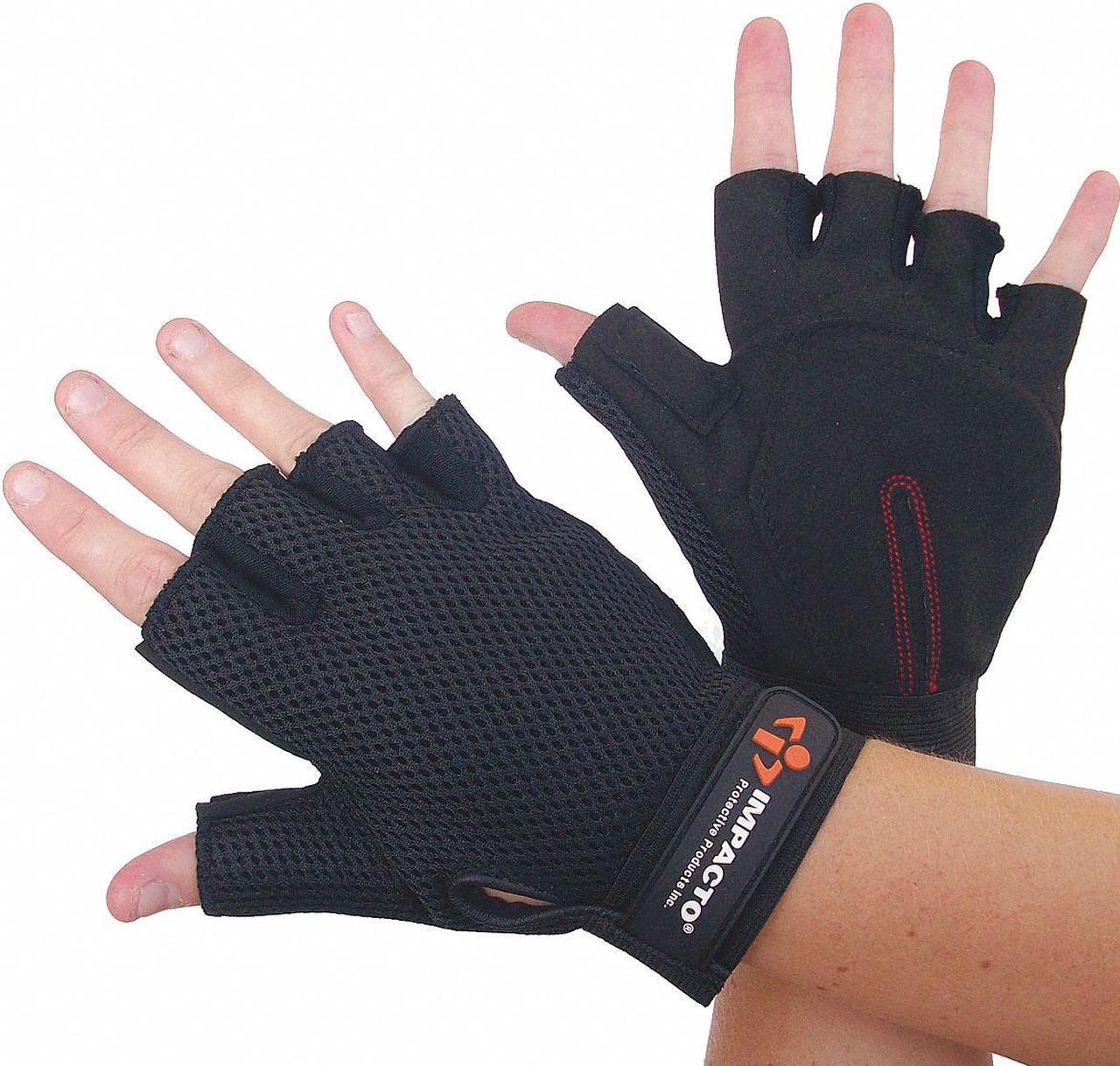 Main image of Anti-Vibration Carpal Tunnel Gloves, Synthetic Fabric Palm Material, Black, 1 PR
