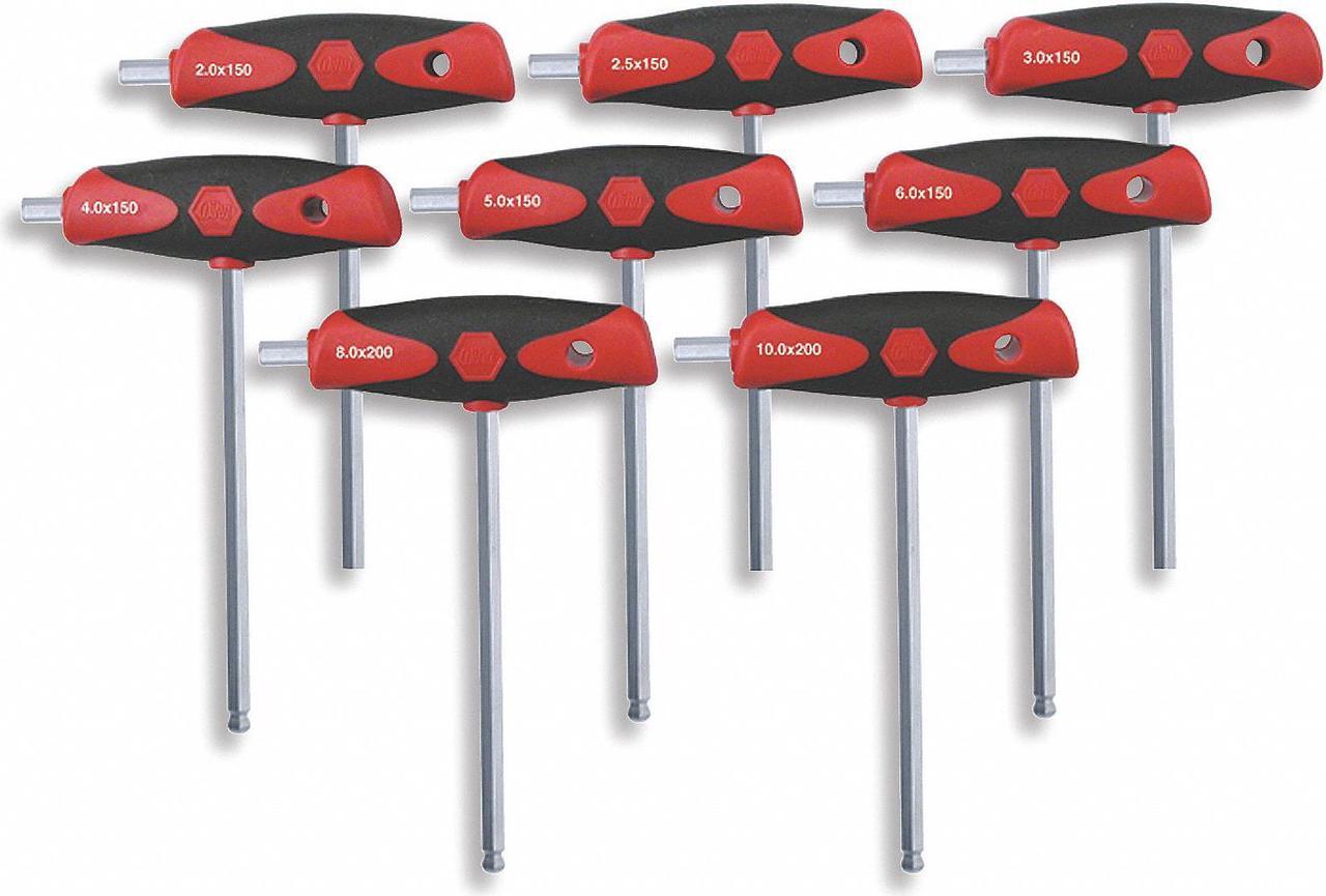 Main image of WIHA 54095 8 Piece Metric T-Shape Hex Key Set, 54095