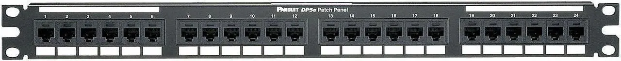 Main image of Panduit DP24688TGY Panduit DP6 24 Port Cat6 Network Patch Panel - 24 x RJ-45 - 24 Port(s) - 24 x RJ-45 - 24 x RJ-11 - 1U High - Rack-mountable